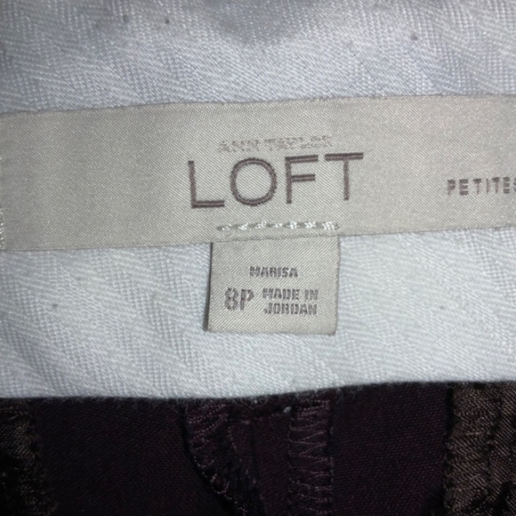 Loft Marisa burgundy flat front pants Sz 8 petite front zip back pockets - Picture 9 of 9